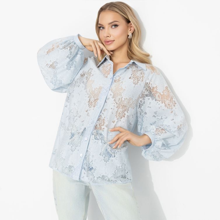 Блузка CHARUTTI арт. Теория красоты (дымчато-голубая)