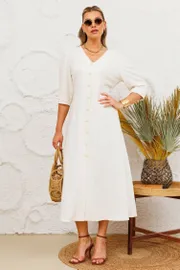 Sukienka BARBARA #B218 naturalnyj