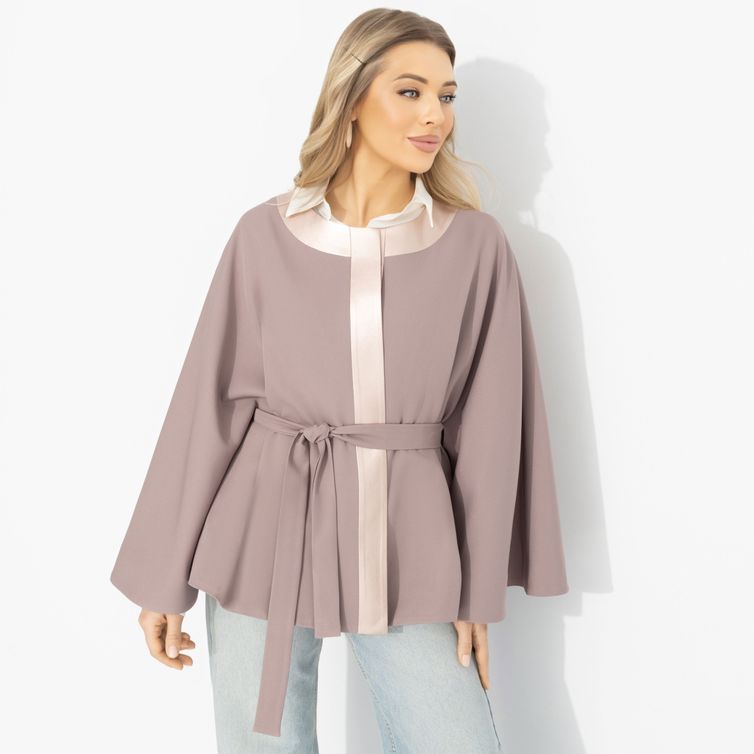 Жакет CHARUTTI арт. Яркий эффект (вереск, с поясом)