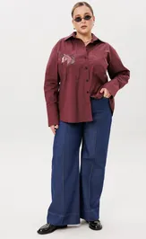 Рубашка Ava fashion М-167 бордовый