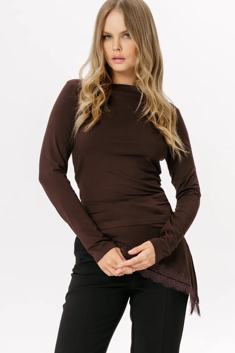 Bluzka Pirs #6571 korichnevyj