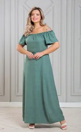 Платье NOVITA 1451 зеленый меланж