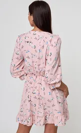 Sukienka Anelli Laurel 1023 pudra s cvetami