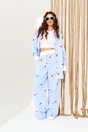 Брюки Elletto Life арт. 12391 бело-голубой