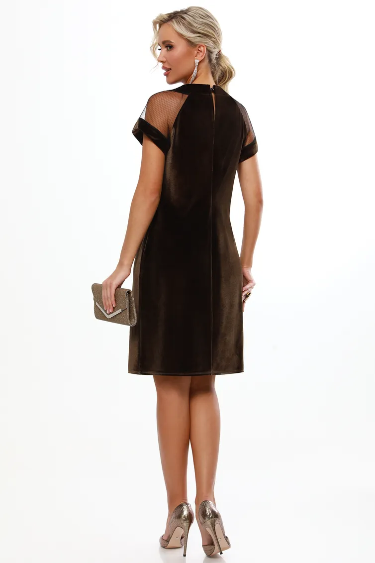 Платье DS Trend арт. П-4191-0513-01 (бархатное коктейльное с коротким рукавом)