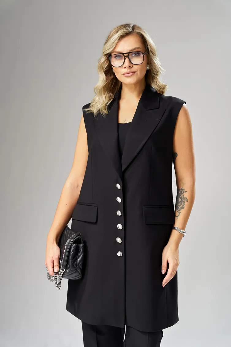 Waistcoat Ava fashion #M-242 chernyj