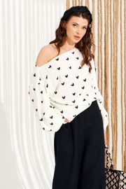 Блузка Elletto Life арт. 13987 молочно-черный