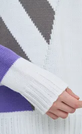 Джемпер Newvay 9242-94141 бел/ирис/титаниум