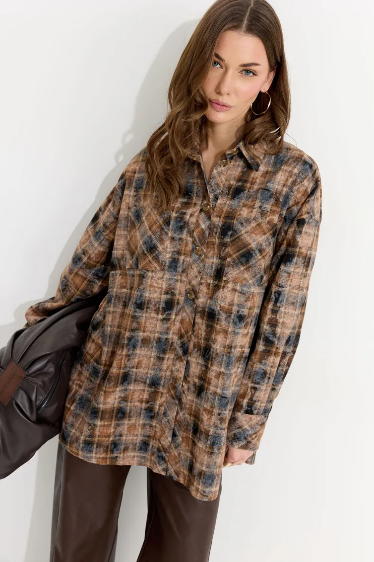 Blouse Lyushe #4303 korichnevyj