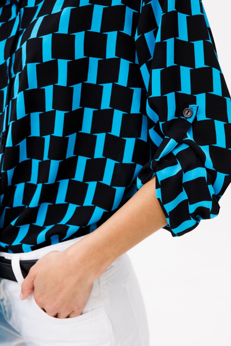 Blouse VIZAVI #735 cherno-goluboj
