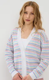 Кардиган Newvay 9241-91042 бел/гол/натюрель/тиффани/ роз/какао