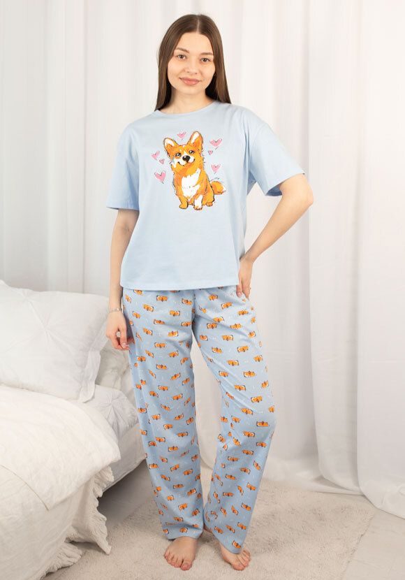 Пижама Купалинка арт. 661437 158,164 К.голубой,набивка