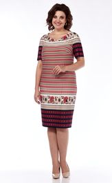 Dress Abbi 1035 ornament bordo