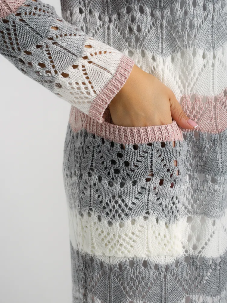 Sweter BONADI #1285 pudra-seryj