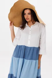 Dress Anastasia #1240.1 belyj/goluboj