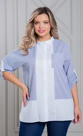 Блузка NOVITA 1472 голубая полоска
