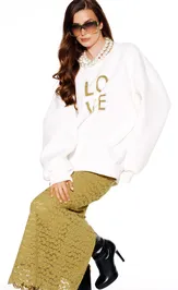 Bluza Elletto Life 13064 molochno-gorchichnyj