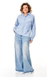Блузка Michel Chic 798 полоска голубая
