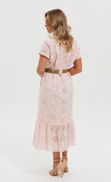 Sukienka Verita moda N-2459.1 pudra