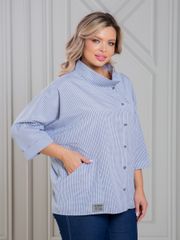 Блузка NOVITA арт. 1423 серая клетка