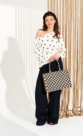 Блузка Elletto Life 13987 молочно-черный