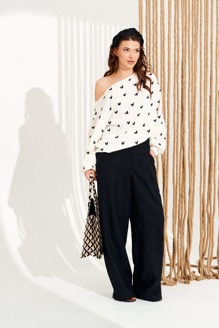 Блузка Elletto Life арт. 13987 молочно-черный