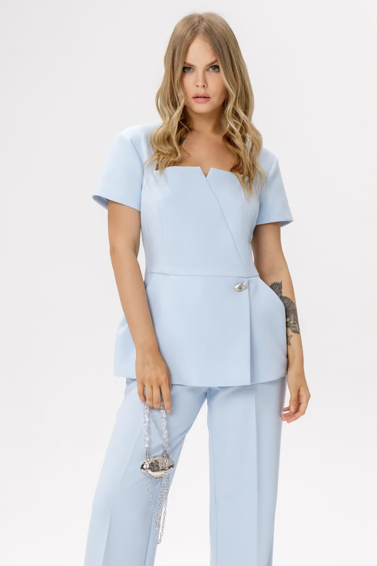 Bluzka Pirs #6636 svetlo-goluboj