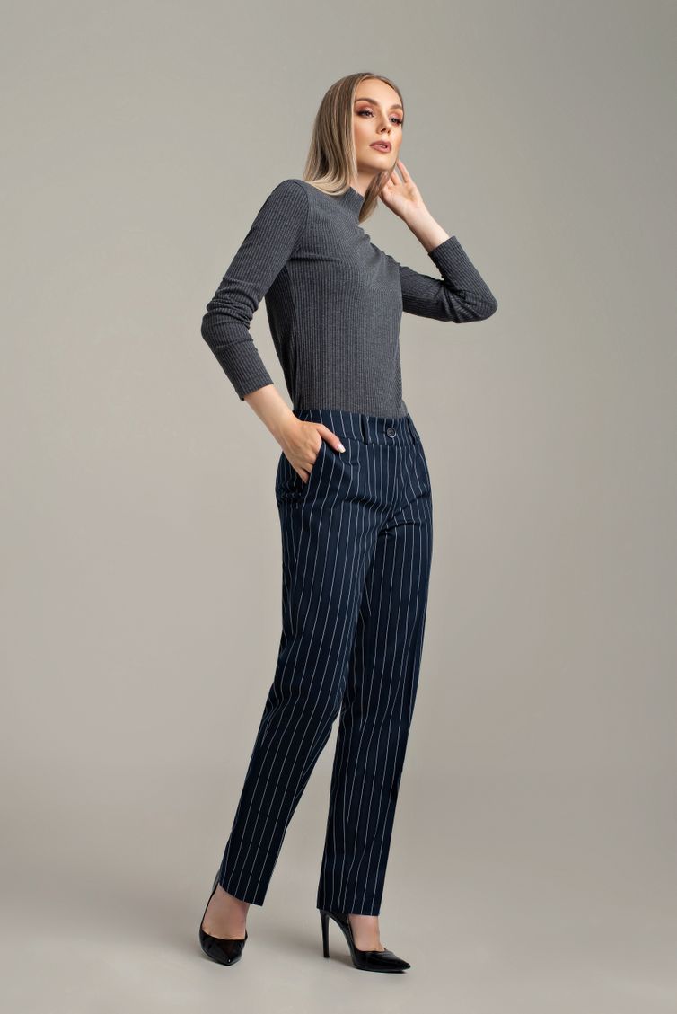 Trousers MARIKA #440/2 t. sinij v polosku