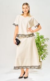 Костюм Ava fashion М-196 молочный-шампанское