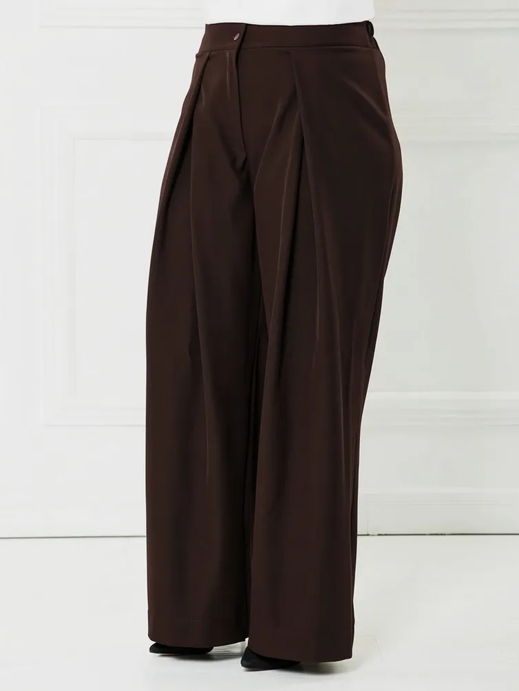 Trousers NOVITA #1481 korichnevyj