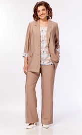 Костюм Milora 1458 песочный + пастельные цветы