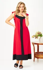 Платье Ava fashion М-185 красный-черный