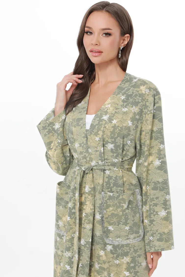 Халат DS Trend #DO-0069-0412 (domashnij zelenyj s printom)
