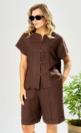 Костюм Ava fashion М-208 коричневый