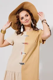Платье Galean Style арт. 968 беж+песоч