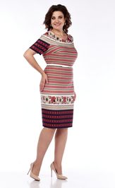 Dress Abbi 1035 ornament bordo