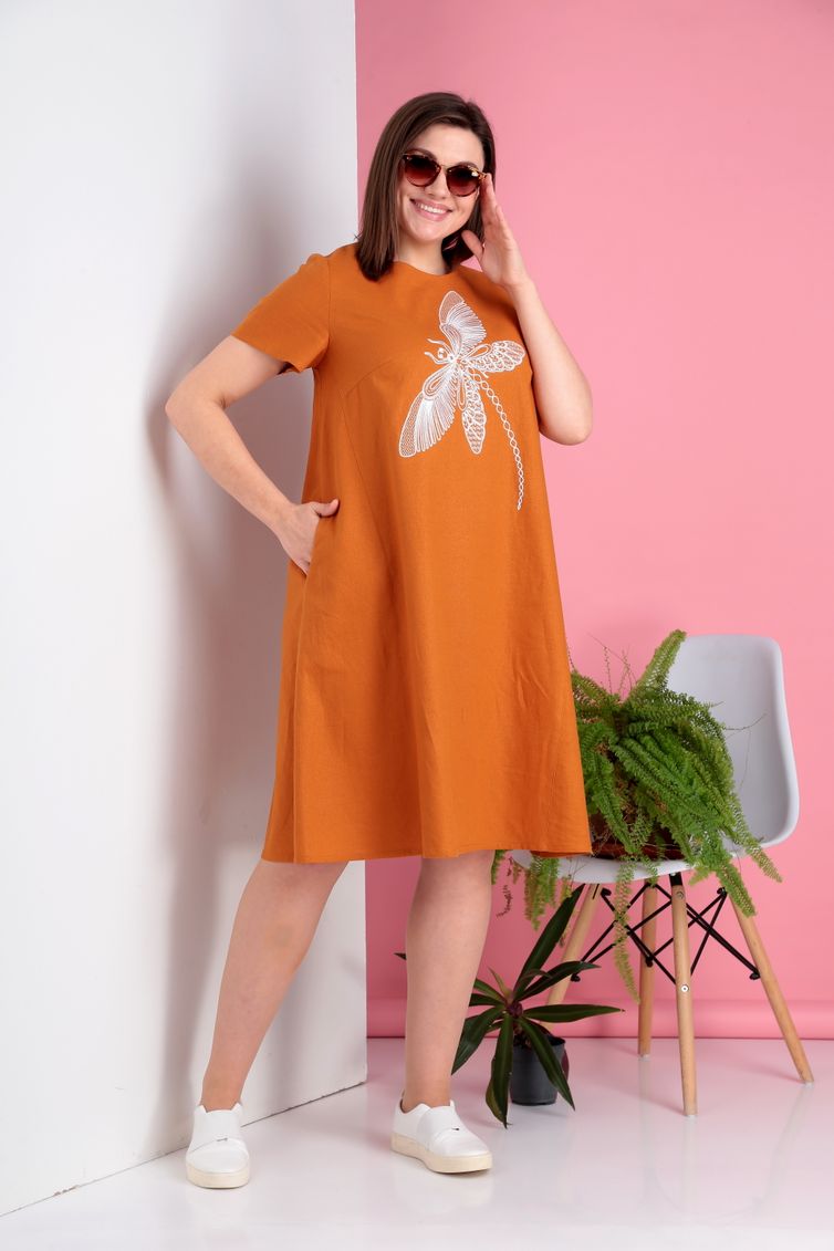 Dress Ivelta plus #1782 gorchica