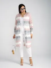 Sweter BONADI #1285 pudra-seryj
