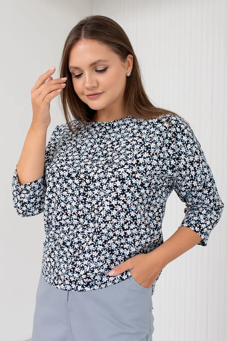 Blouse TOOK A LOOK & Angelika #TB-300 belye cvety