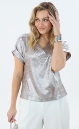 Blouse LM M 0092 shimmer bezhevyj