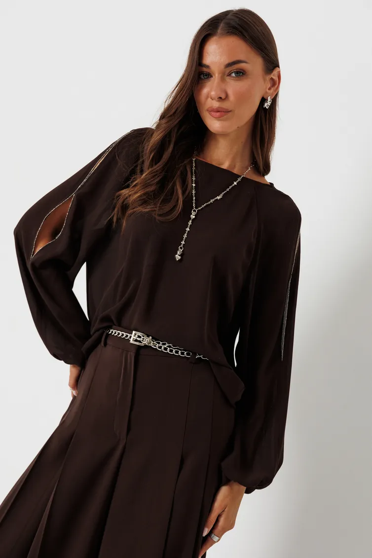 Blouse Lyushe #4451 shokolad