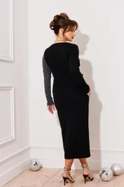 Sukienka GIZART #5344 chern serebro