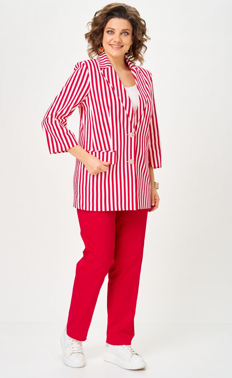 Костюм БелЭльСтиль арт. 762-324/609-323 красный/полоска