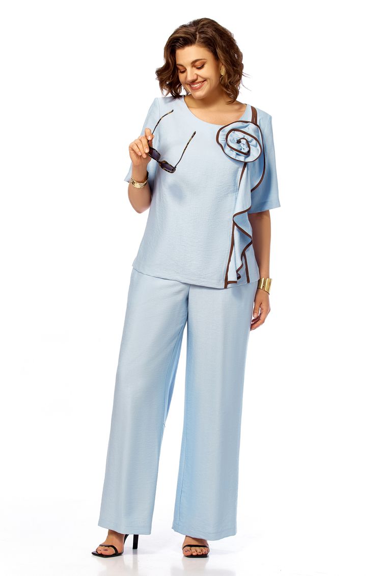 Suit Olga Style #S1028 goluboj