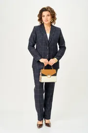 Костюм БелЭльСтиль арт. 412-314/609-323 темно-синяя клетка