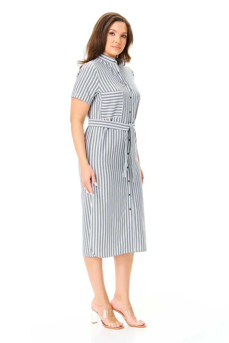 Dress Abbi #1049 temno-seraya poloska