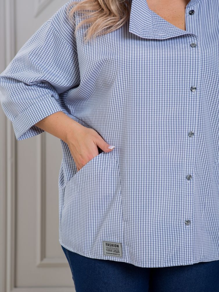 Блузка NOVITA арт. 1423 серая клетка