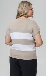 Джемпер Romgil РВ0516-ХМ4 бежевый лайт, белый, серебро