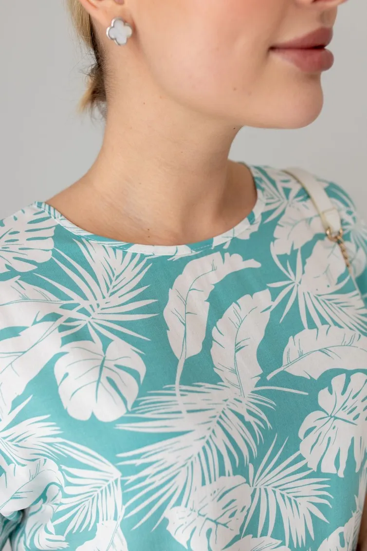 Bluzka TOOK A LOOK & Angelika #TB-300k tropicheskie listya