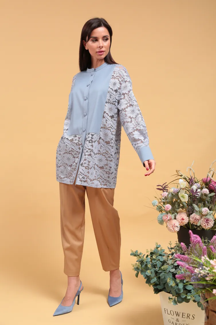 Bluzka SandyNA #130427 goluboj